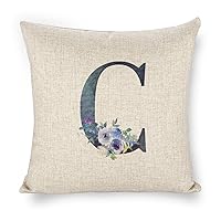 Floral Monogram Letter Throw Pillow Covers 18