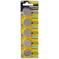 Toshiba CR2450 3V Lithium Coin Cell Battery 5 Batteries in Strip Child-Resistant Packaging
