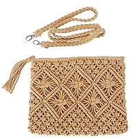 Straw Crossbody Bag for women tassel handmade shoulder bag Casual Beach Summer Beach Envelope Clutch Straws Wallet