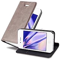 Book Case Compatible with Apple iPhone 4 / iPhone 4S in Coffee Brown - with Magnetic Closure, Stand Function and Card Slot - Wallet Etui Cover Pouch PU Leather Flip