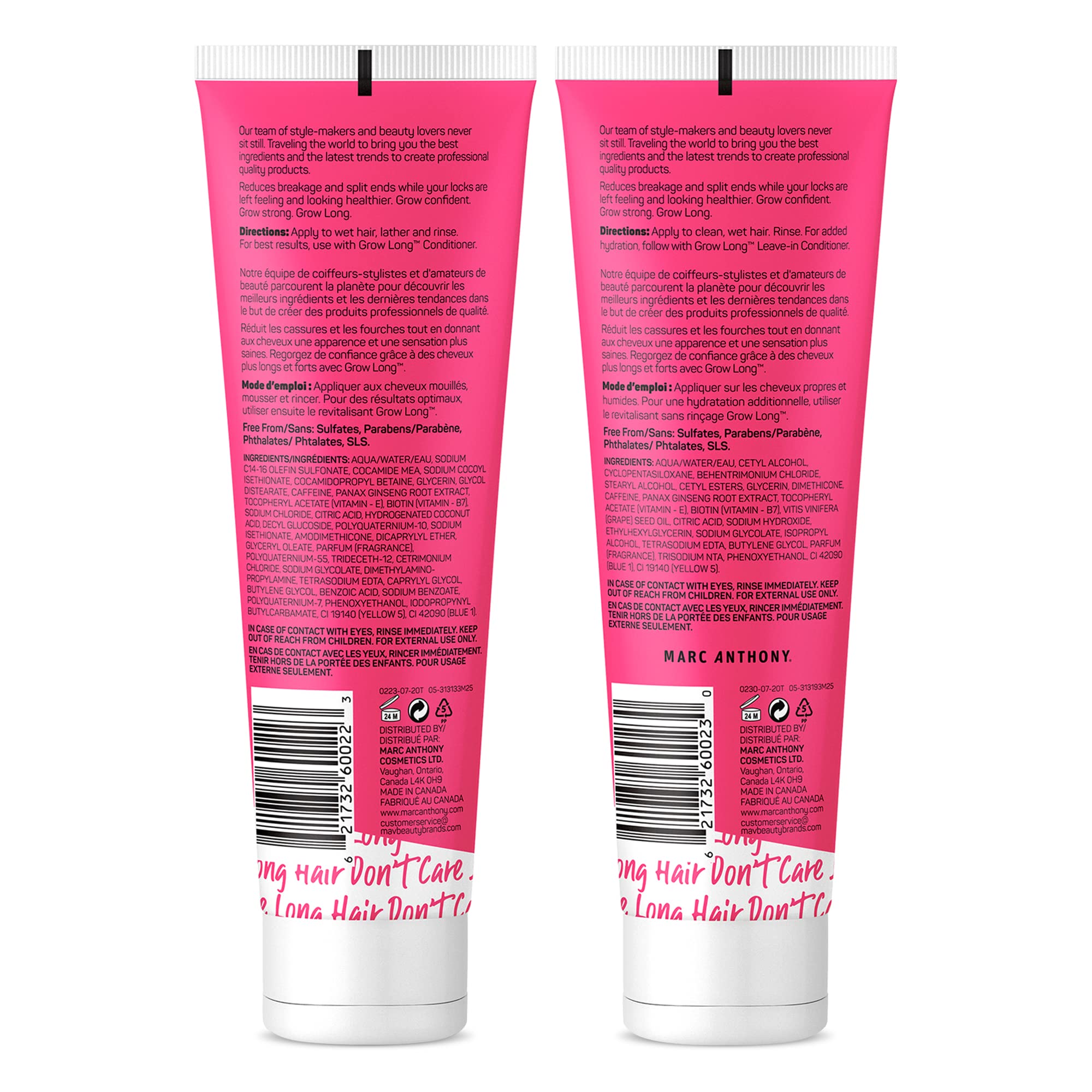 Marc Anthony Shampoo and Conditioner Gift Set, Grow Long Biotin - Anti-Frizz Deep Conditioner For Split Ends & Breakage - Vitamin E, Caffeine & Ginseng for Curly, Dry & Damaged Hair