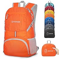 ZOMAKE Lightweight Packable Backpack 35L - Light Foldable Backpacks Water Resistant Collapsible Hiking Backpack - Compact Folding Day Pack for Travel Camping(Orange)