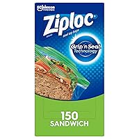 Ziploc Sandwich and Snack Bags, Storage Bags for On the Go Freshness, Grip 'n Seal Technology for Easier Grip, Open, and Close, 150 Count