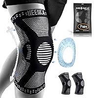 NEENCA [2 Pack Knee Brace, Knee Compression Sleeve Support with Patella Gel Pad & Side Spring Stabilizers, Medical Grade Knee Protector for Running, Meniscus Tear, Arthritis, Joint Pain Relief, Sport