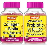 Collagen+Biotin + Probiotic 50B Women, Gummies Bundle - Great Tasting, Vitamin Supplement, Gluten Free, GMO Free, Chewable Gummy