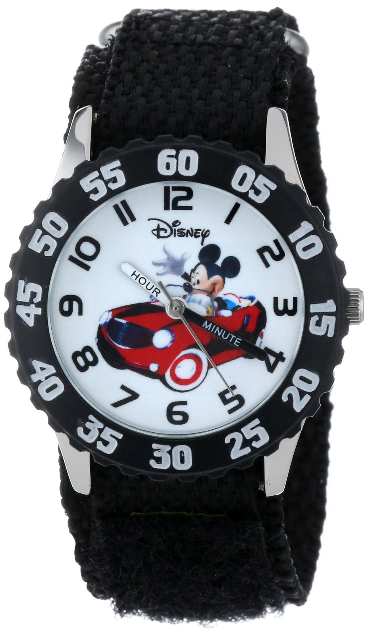 Disney Kids' W000975 Mickey Stainless Steel Time Teacher Watch with Nylon Strap