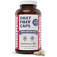 Yerba Prima Daily Fiber Caps Formula, 400 Capsules - Both Soluble and Insoluble - with Psyllium Seed Husks, Acacia Gum, Apple Fiber and More - Dietary Supplement