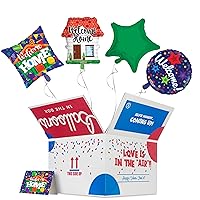 Surprise Box (4) - Welcome Home Gifts For Women & Men, New Gift Ideas - Shipped Helium Foil Balloons Bouquet With Card, Great For Welcome Back & Welcome Home Decorations