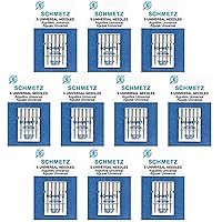 50 Schmetz Universal Sewing Machine Needles - Size 80/12 - Box of 10 Cards