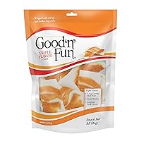 GOOD 'N' FUN Triple Flavor Chips, Dog Chew Treats, Premium Chicken and Beef Hide Treats for Dogs, 4 oz