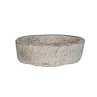 Creative Co-Op Vintage Reproduction Stone Home Design, Distressed Grey Decorative Bowl, Natural
