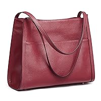 Kattee Genuine Leather Tote Bags for Women, Soft Leather Shoulder Purses and Handbags