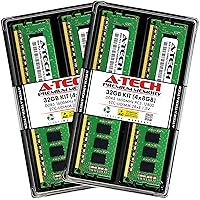 A-Tech 32GB Kit (4x8GB) RAM for Dell Precision T1600, T1650 | DDR3 1600MHz PC3-12800 ECC UDIMM 2Rx8 1.5V ECC Unbuffered Server Memory Upgrade