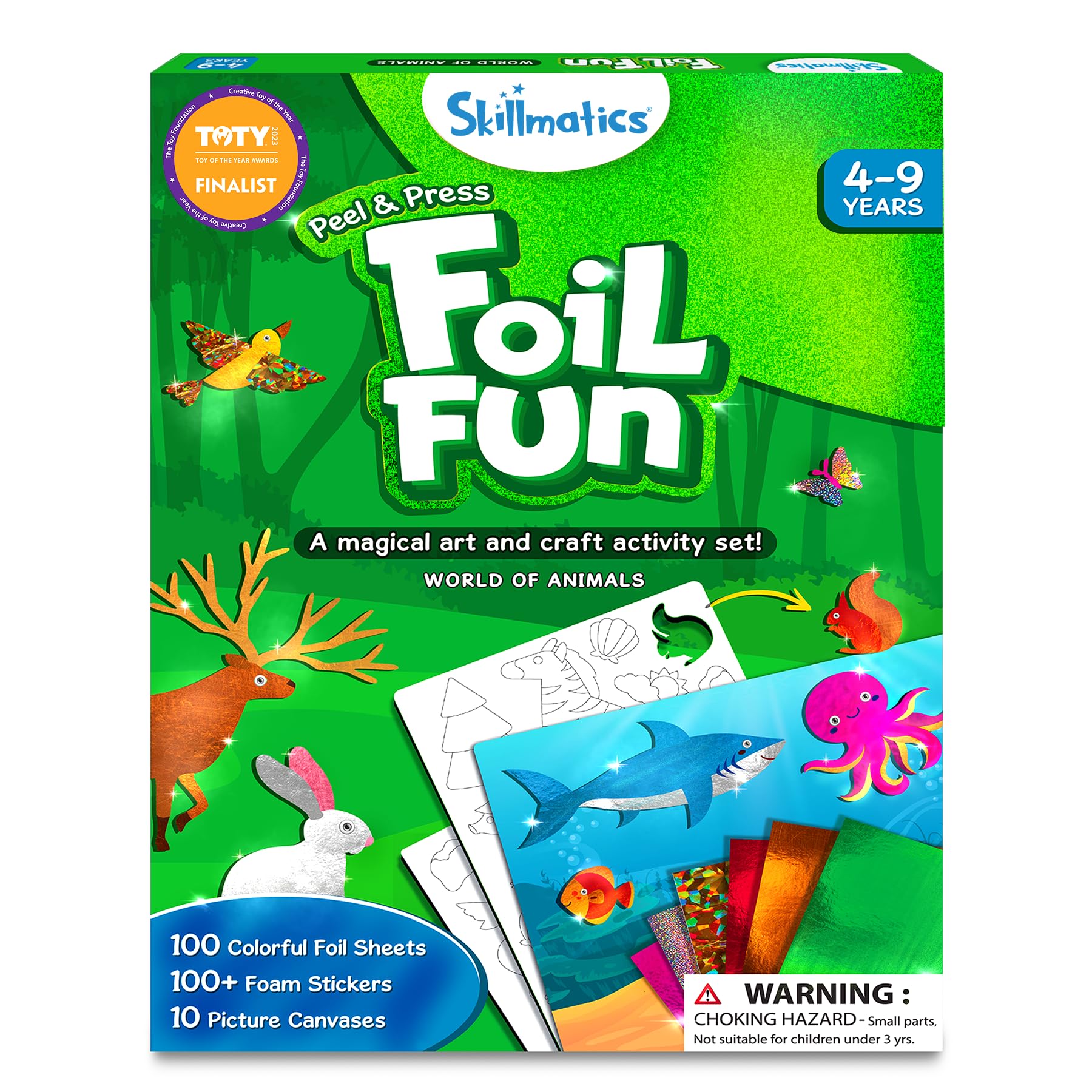 Skillmatics Foil Fun & Dot It Animals Theme Bundle, Art & Craft Kits, DIY Activities for Kids