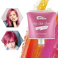 Temprary Hair Dye, Comblor Pink Hair Dye for Dark Hair, Hair Chalks for Girls Wash Out Hair Colour Kids, Gifts for Birthday, Christmas, Halloween, Crazy Hair Day, Children's Day