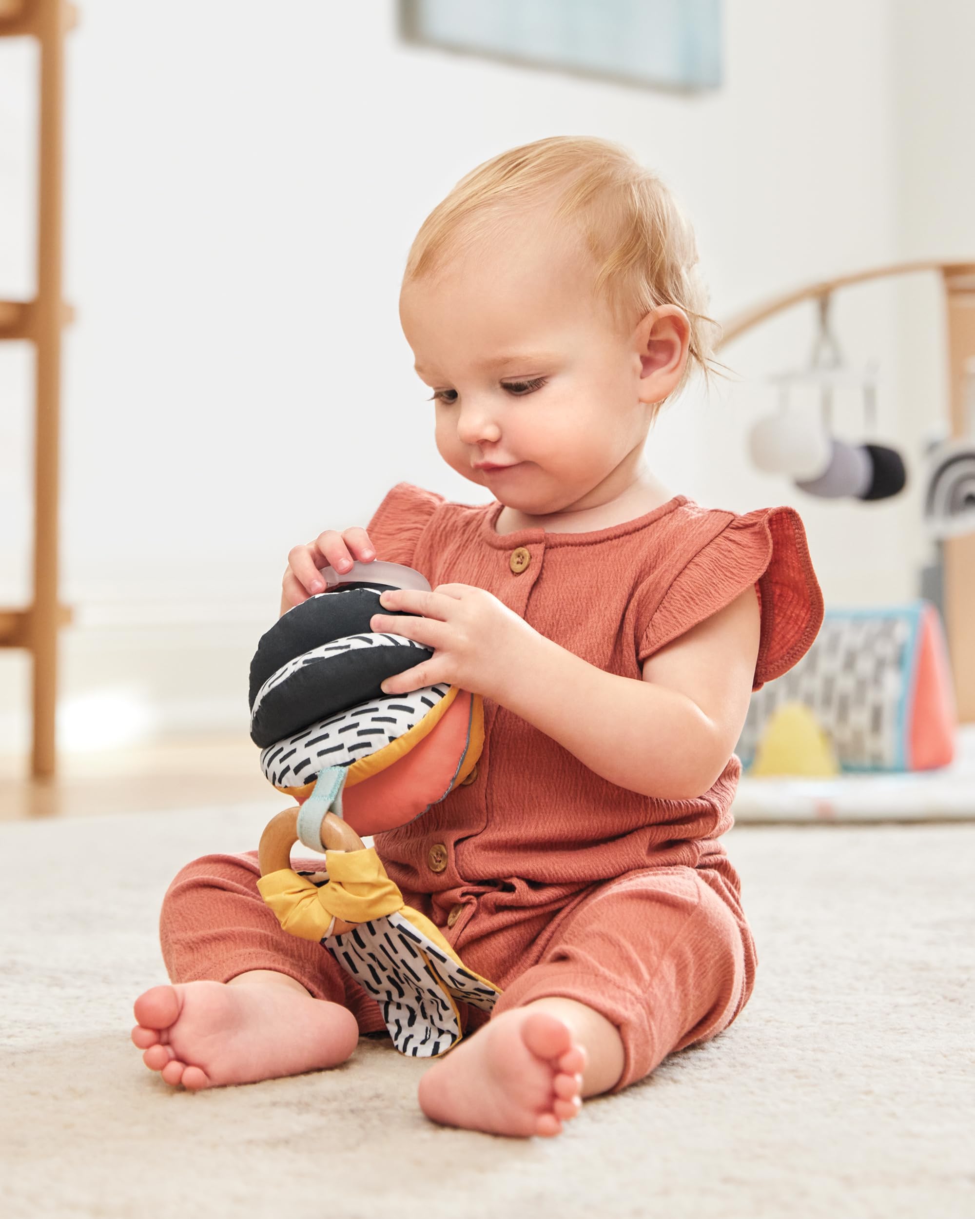 Skip Hop 3-in-1 Baby Activity & Teether Stroller Toy, Montessori Inspired 3-in-1 Stroller Toy