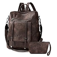 OPAGE Backpack Purse for Women Leather Backpack Purse Travel Backpack Fashion Designer Ladies Shoulder Bags With Wristlets, 14-in Height