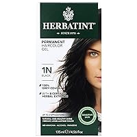 Permanent Haircolor Gel, 1N Black, Alcohol Free, Vegan, 100% Grey Coverage - 4.56 oz