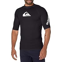 Quiksilver Men's Standard All Time Short Sleeve Rashguard UPF 50 Sun Protection Surf Shirt