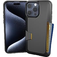 Smartish iPhone 15 Pro Max Wallet Case - Wallet Slayer Vol. 1 [Slim + Protective] Credit Card Holder - Drop Tested Hidden Card Slot Cover Compatible with Apple iPhone 15 Pro Max - Black Tie Affair