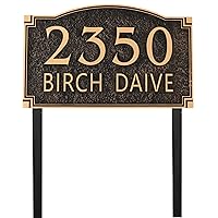 Address Sign LAWN MOUNTED Large Options - Personalized House Number Sign Plaque,Address Plaque for Yard,Lawn,Garden - House Address Numbers for Outside House 911 Visibility Any Font with Stake