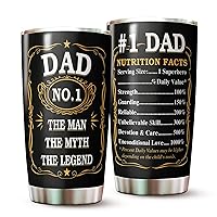 Gifts for Dad on Fathers Day, Christmas, Birthday - Dad Tumbler - Dad Cup - Dad Coffee Mug - Best Dad Tumbler - Gifts for Dad From Daughter, Son - #1 Dad Tumbler