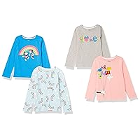 Spotted Zebra Disney | Marvel | Star Wars Girls and Toddlers' Long-Sleeve T-Shirts (Previously, Pack of 4