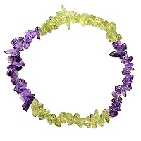 Zenergy Gems Charged Premium Natural Crystal Chip Bead Bracelet + Moroccan Selenite Charging Crystal [Included]