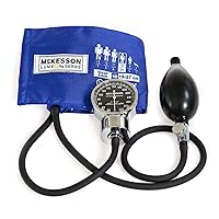 McKesson LUMEON Professional Aneroid Sphygmomanometer, Blood Pressure with Cuff, Pocket Size, Royal Blue, Adult Small, Circumference 19-27 cm, 1 Count