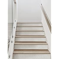 Woven Look Mixed Chevron Peel and Stick Stair Riser Strips (6 Pack - 48