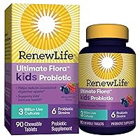 Renew Life Kids Chewable Probiotic Tablets, Daily Supplement Supports Digestive and Immune Health, Berry-licious Flavor, Dairy, Soy and gluten-free, 3 Billion CFU, 90 Count (Pack of 1)
