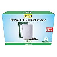 Tetra Whisper Bio-Bag Filter Cartridges For Aquariums - Unassembled Medium (Pack of 12)