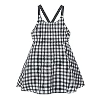 Girls and Dresses New Striped Plaid Linen Sling Backless Loose Casual Princess Dress Pageant Dresses for Toddler Girls