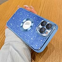 KANGHAR Case Compatible with iPhone 13 Pro Max Glitter Bling Soft TPU Luxury Plating Shiny Crystal Bumper Clear Protective Case for iPhone 13 Pro Max 6.7 Inch-Blue