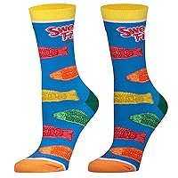 Cool Socks, Women's Funny Novelty Socks, Swedish Fish Flavors Crew, Adult