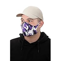 Reusable 6-Pack Fashion Protective Water-Resistant, Wind-Proof Breathable, Machine Washable Fabric with Nano Technology Made in USA, Camouflage Purple/White, 6 Count