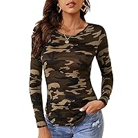 SOLY HUX Women's T Shirts Long Sleeve Round Neck Graphic Print Tee Tops