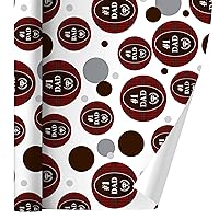 GRAPHICS & MORE Dad Number One Best Father Plaid Gift Wrap Wrapping Paper Roll