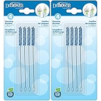 Dr. Brown’s Natural Flow Reusable Baby Bottle Vent System and Reservoir Cleaning Bristle Brush, BPA Free, Blue Brushes, 8-Pack