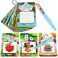 Alphabet Water Coloring Cards, Aqua Painting Doddle Flashcards, Drawing 26 Letters ABC Words, Educational Learning Toy Gift for 3 4 5 Year Old Kids Toddlers