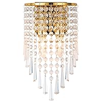Mini Crystal Chandeliers Small Wall Sconce Modern Gold Wall Light Fixtures 2 Lights Wall Lamps for Bedroom Living Room