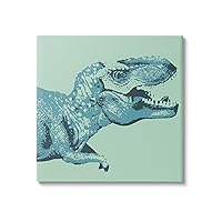 Stupell Industries Roaring T-Rex Dinosaur Vintage Stamp Style Design Canvas Wall Art, Design by Daphne Polselli