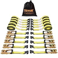 VEVOR Flat Hook Ratchet Straps (10PK), 10,000 lb Break Strength, 2