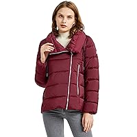 Orolay Women's Short Puffer Down Coat Stand Collar Winter Jacket with Full-Zip