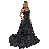 A Line Strapless Prom Dresses Sequin Long Evening Dresses Women's Formal Dress Sleeveless 2024