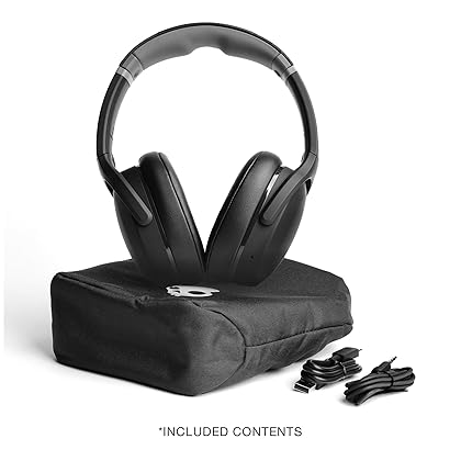 Skullcandy Crusher Evo Over-Ear Wireless Headphones with Sensory Bass, 40 Hr Battery, Microphone, Works with iPhone Android and Bluetooth Devices - Black (Discontinued by Manufacturer)