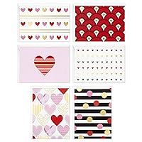 Hallmark Love Cards Assortment, Hearts and Stripes (24 Cards with Envelopes) for Thinking of You, Celebration, Just Because, Anniversary, Wedding and More