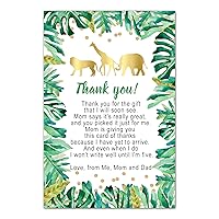 30 Thank You Cards Jungle Baby Shower Personalized Photo Paper