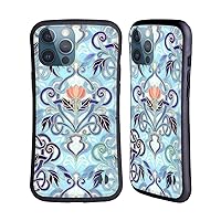 Head Case Designs Officially Licensed Micklyn Le Feuvre Indigo Blue Art Nouveau with Peach Flowers Patterns 2 Hybrid Case Compatible with Apple iPhone 13 Pro Max