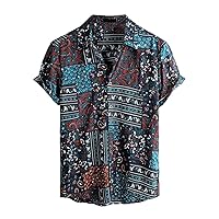 VATPAVE Mens Casual Short Sleeve Button Down Shirts Regular Fit Hawaiian Summer Shirts